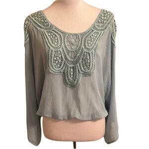 Embellished Long Sleeve Blouse